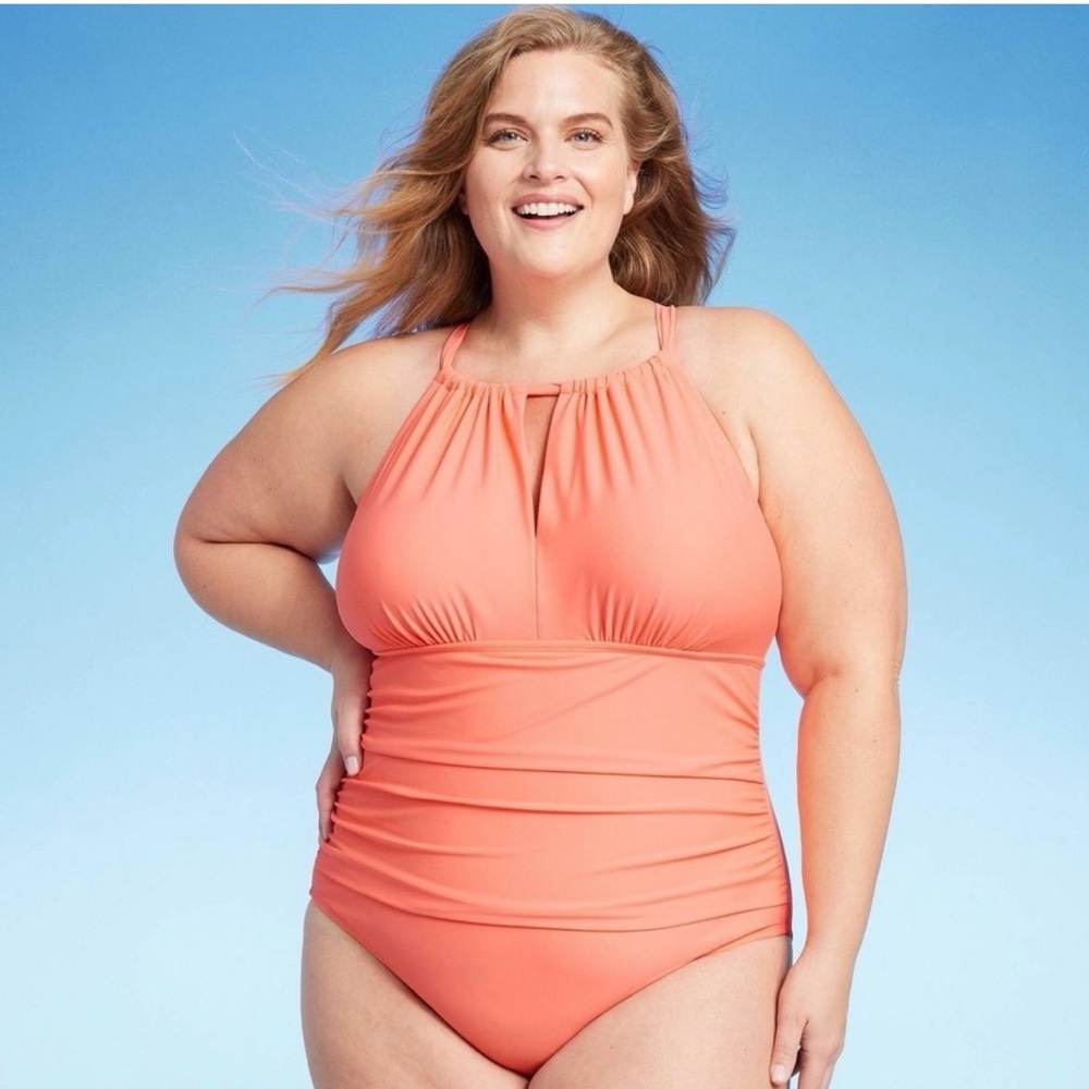 Kona Sol Coral One-Piece Swimsuit. 18p